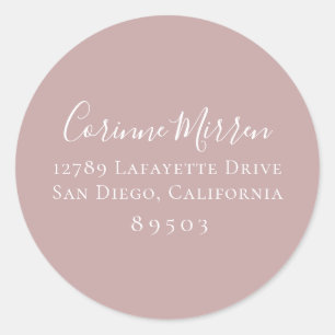 Rond Sticker d'adresse de retour Dusty Mauve