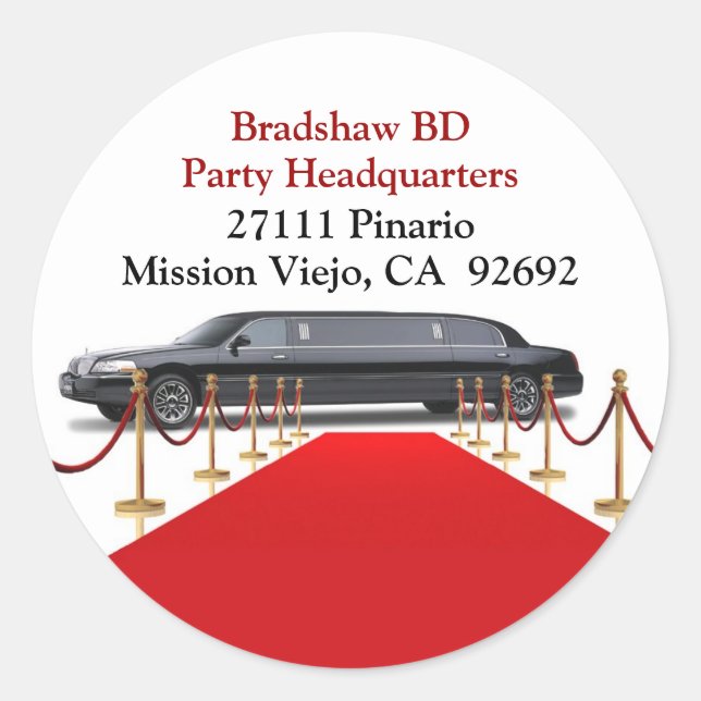 Rond Sticker d'adresse de retour Limo (Devant)