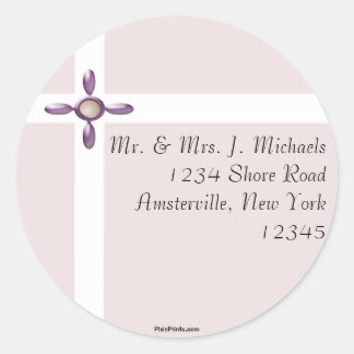 Rond Sticker d'adresse de retour Pearl Cross