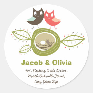 Rond Sticker d'adresse du Baby shower de famille de la