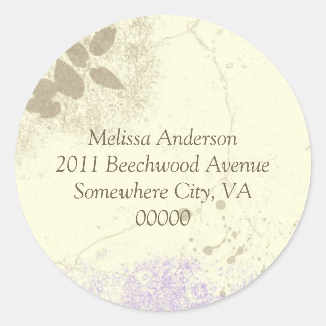 Rond Sticker d'adresse Lavender Floral Garden (Devant)