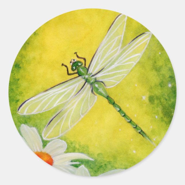 Rond Sticker Daises Dragonfly (Devant)