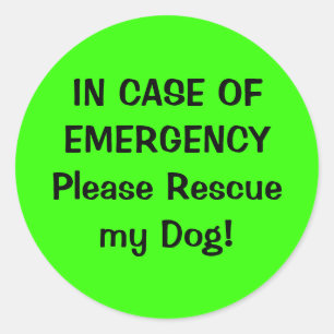 Rond Sticker d'alerte pour animaux