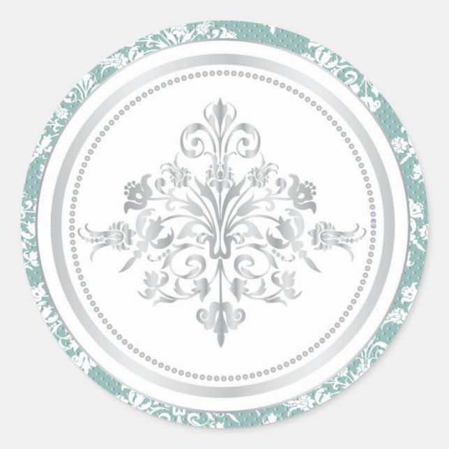 Rond Sticker Damask hiver (Devant)