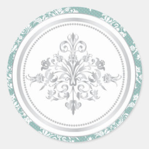 Rond Sticker Damask hiver