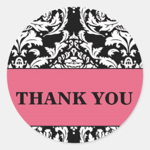 Rond Sticker Damask Merci