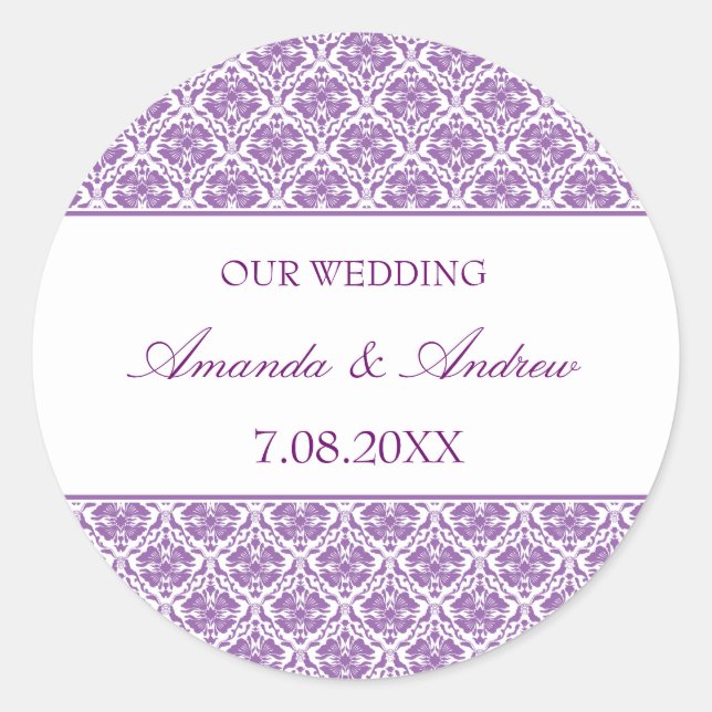 Rond Sticker ~ Damask Stripe 12 (Devant)