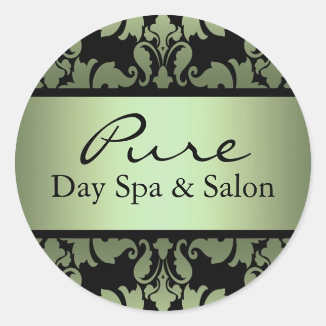 Rond Sticker Damask Vert (Devant)