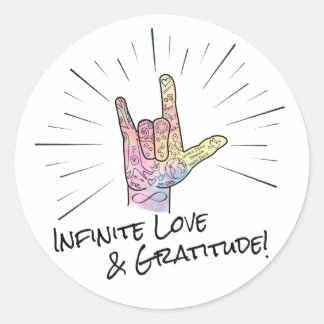 Rond Sticker d'amour et de gratitude infini