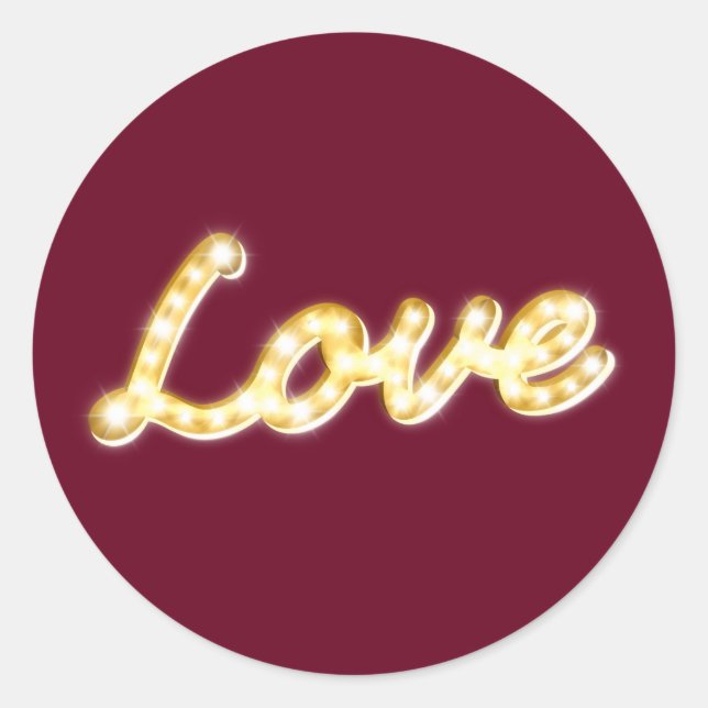 Rond Sticker d'amour Marquee Lights - marsala (Devant)