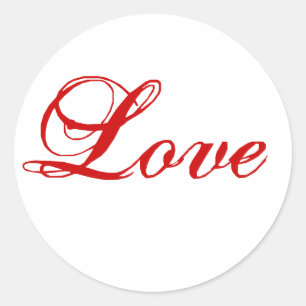 Rond Sticker d'amour pour enveloppe Sceau rouge et blan