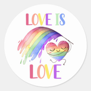 Rond Sticker d'amour Rainbow Pride