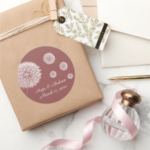 Rond Sticker Dandelion de mariée et de chambre