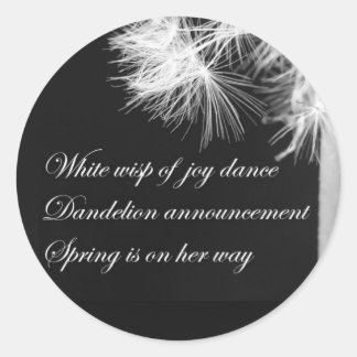 Rond Sticker Dandelion Haiku