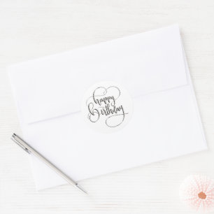 Rond Sticker D'Anniversaire Argent Et Gris