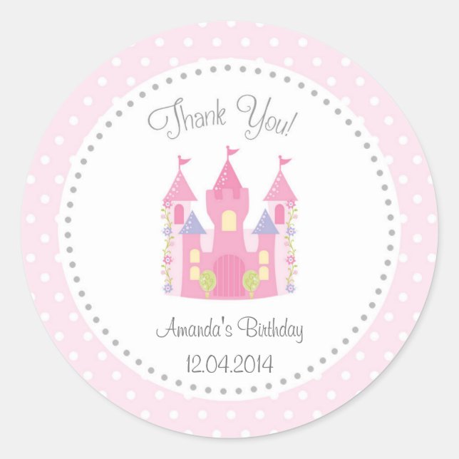 Rond Sticker d'anniversaire du château Little Princess (Devant)