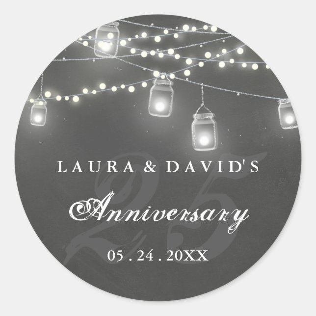 Rond Sticker d'anniversaire du Jardin de tableau rouge  (Devant)