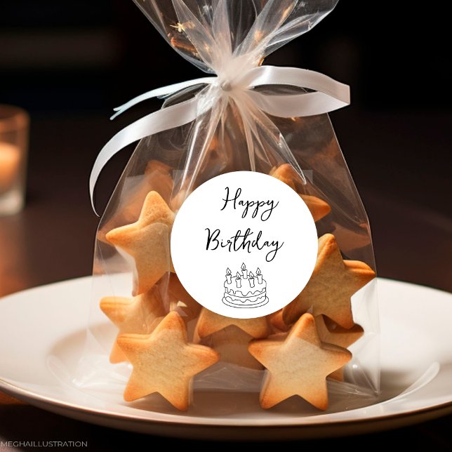 Rond Sticker d'anniversaire heureux (Créateur téléchargé)