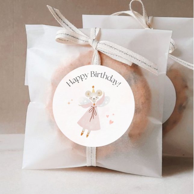 Rond Sticker d'anniversaire heureux, mignonne conceptio (Créateur téléchargé)