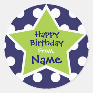 Rond Sticker d'anniversaire personnalisable Boy Star co