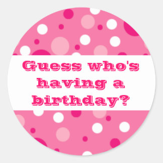 Rond Sticker d'anniversaire Polka Dot