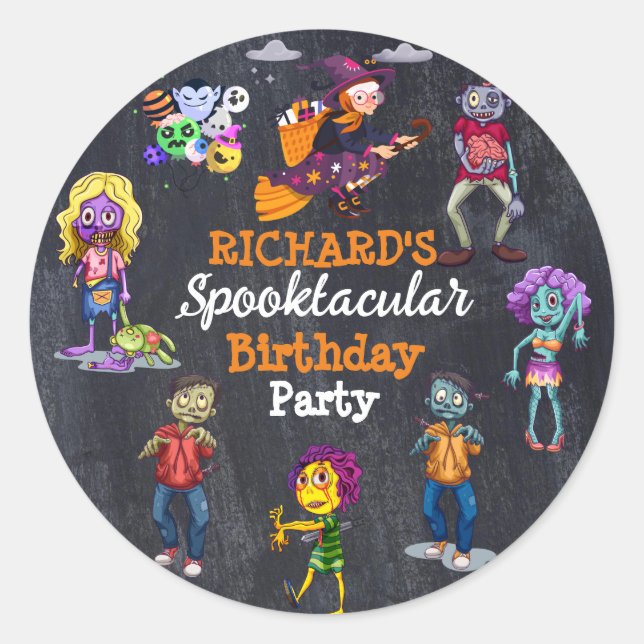 Rond Sticker d'anniversaire pour enfants Éffrayant Hall (Devant)