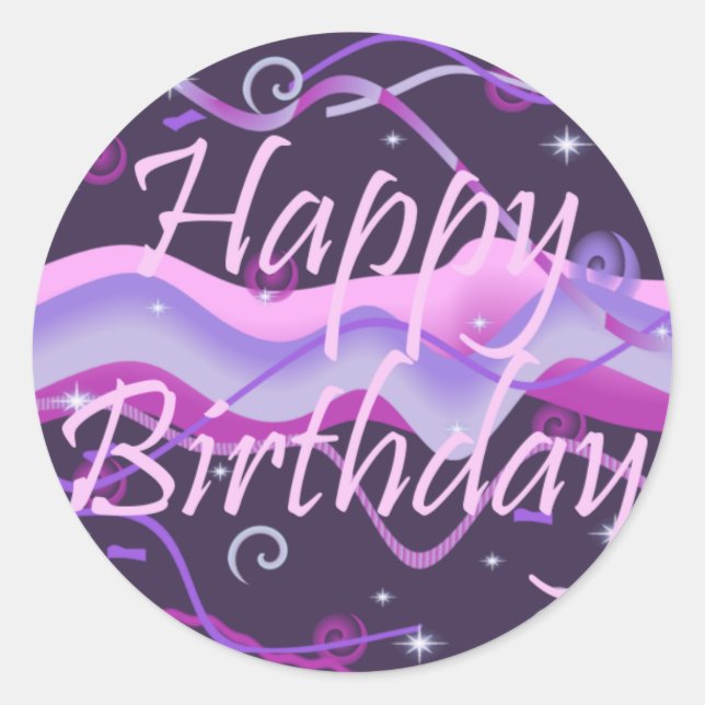 Rond Sticker d'anniversaire pour fille (Devant)
