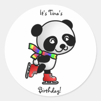 Rond Sticker d'anniversaire pour le patinage sur glace