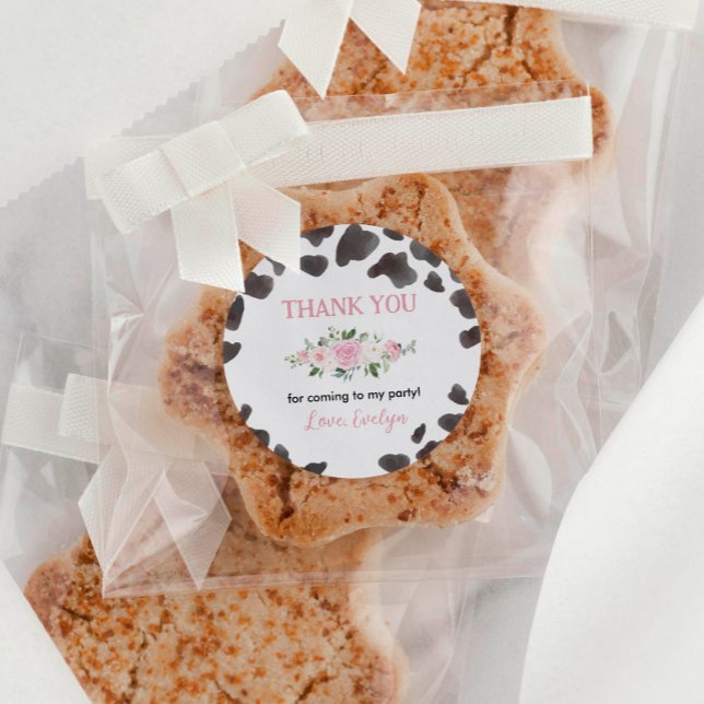 Rond Sticker d'anniversaire pour l'impression de vache  (Créateur téléchargé)