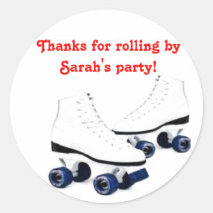Rond Sticker d'anniversaire pour patinage à rouleaux bl