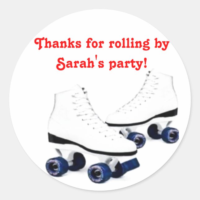 Rond Sticker d'anniversaire pour patinage à rouleaux bl (Devant)