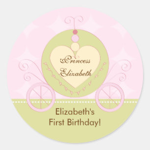 Rond Sticker d'anniversaire Princess Pretty Royal Carri