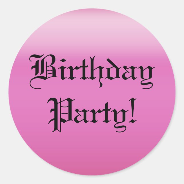 Rond Sticker d'anniversaire rose noir heureux (Devant)