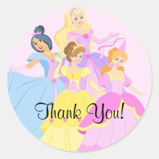 Rond Sticker d'anniversaire Royal Princess Girls Merci