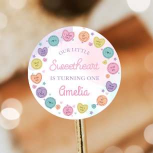 Rond Sticker d'anniversaire Sweetheart Candy Valentine