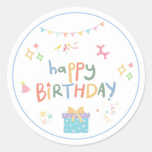 Rond Sticker d'anniversaire très heureux
