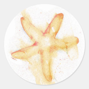 Rond Sticker d'aquarelle de mer