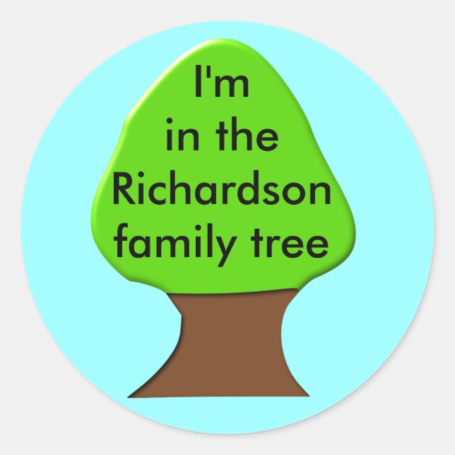 Rond Sticker d'arbre généalogique personnalisable (Devant)