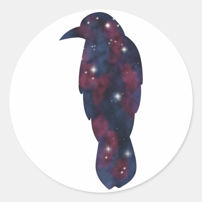 Rond Sticker Dark Crow Starscape (Devant)