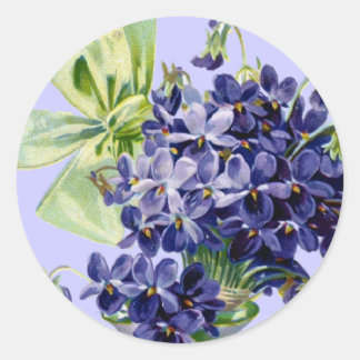 Rond Sticker d'art aux fleurs violettes