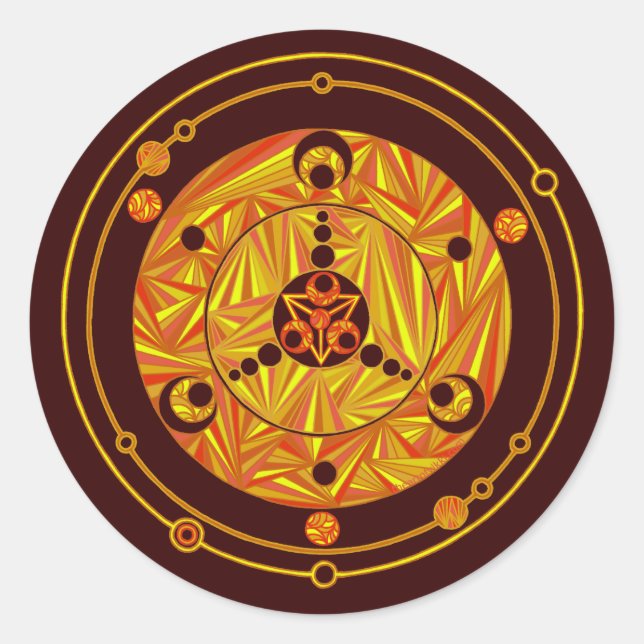 Rond Sticker d'art en cercle en automne (Devant)