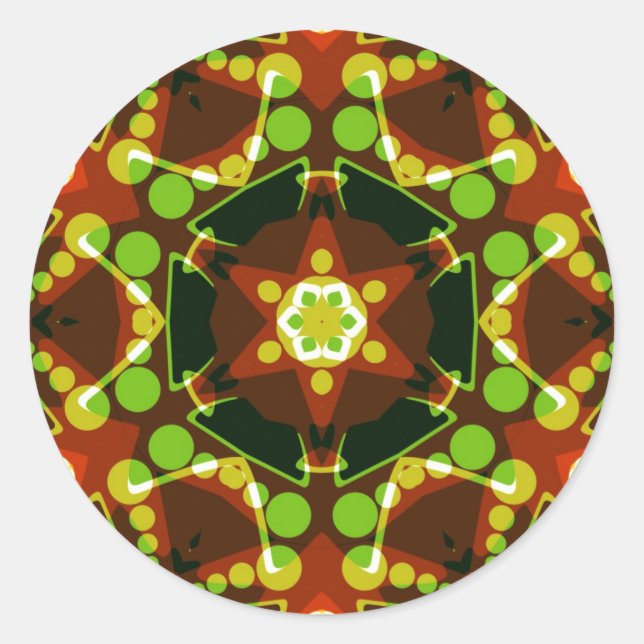 Rond Sticker d'art géométrique Hexagon Star (Devant)