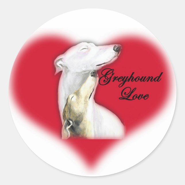 Rond Sticker d'art Greyhound Love Dog (Devant)