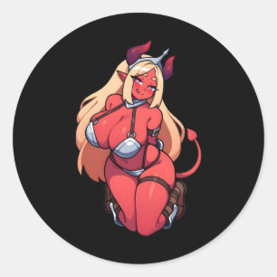 Rond Sticker d'art Imaginaire démon de vol séduisant