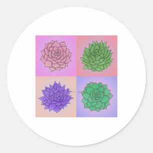 Rond Sticker d'art pop succulent
