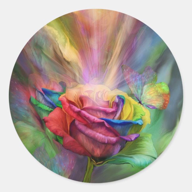 Rond Sticker d'art Rose de guérison (Devant)