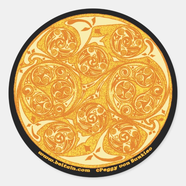 Rond Sticker d'art spiral celtique, Mandala Design #3 (Devant)