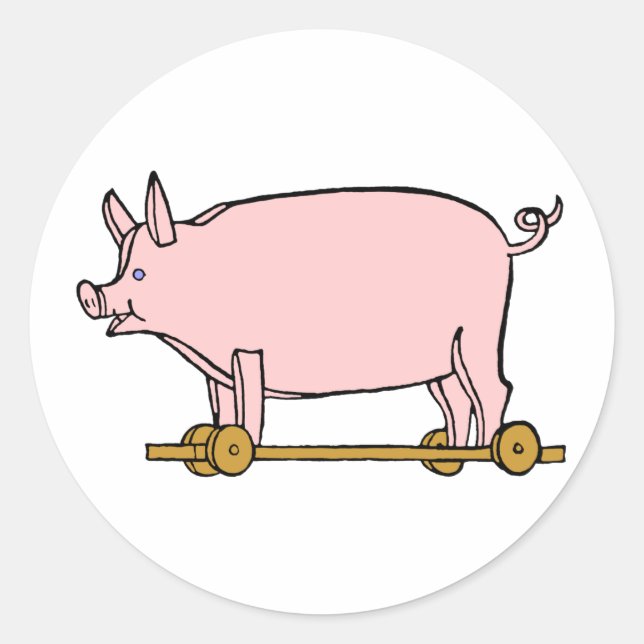 Rond Sticker d'art Vintage pour cochon de jouets (Devant)