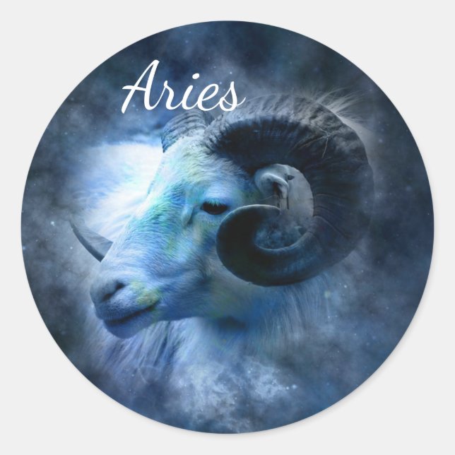 Rond Sticker D'Astrologie De L'Horoscope Zodiaque Ram (Devant)