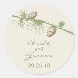 Rond Sticker date Mariage à feuillage persistant